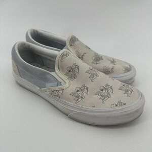 Vans‎ Shoes Men 7 Women 8.5 Classic Slip On Cupid Skeleton AOP Suede Low Top